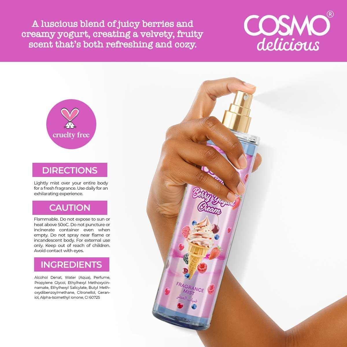 COSMO  DELICIOUS BERRY YOGURT CREAM 3PCS KIT