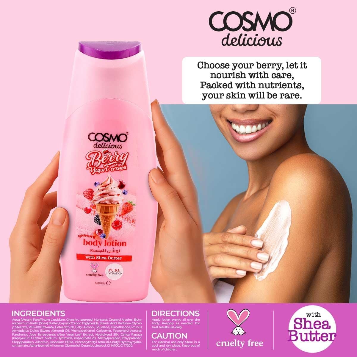 COSMO  DELICIOUS BERRY YOGURT CREAM 3PCS KIT