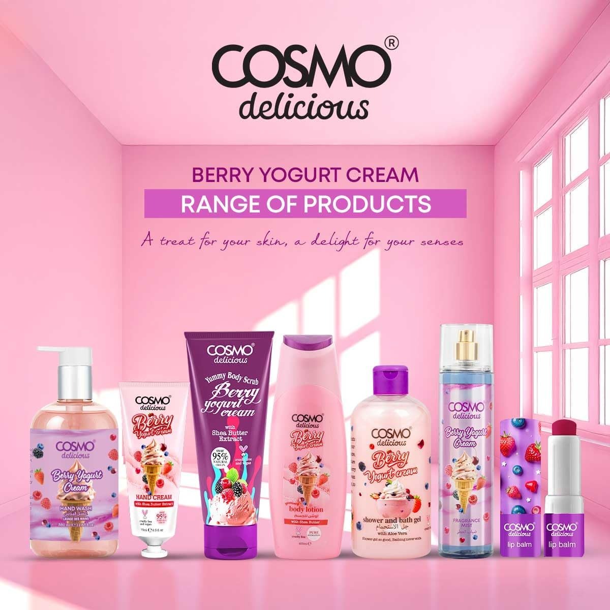 COSMO  DELICIOUS BERRY YOGURT CREAM 3PCS KIT