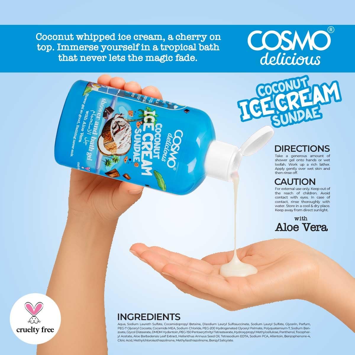COSMO  DELICIOUS COCONUT ICE CREAM SUNDAE 3PCS KIT