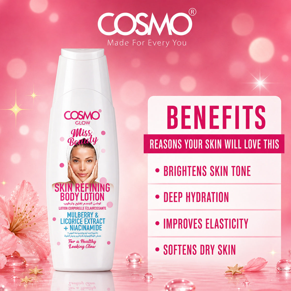Cosmo Glow - Miss Beauty Skin Refining Body Lotion