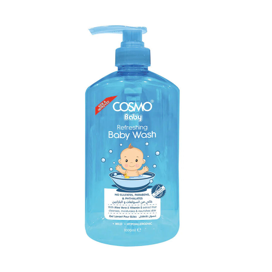 Cosmo Refreshing Baby Wash Pure & Refreshing Daily Baby Wash for Soft, Delicate Skin 500ml