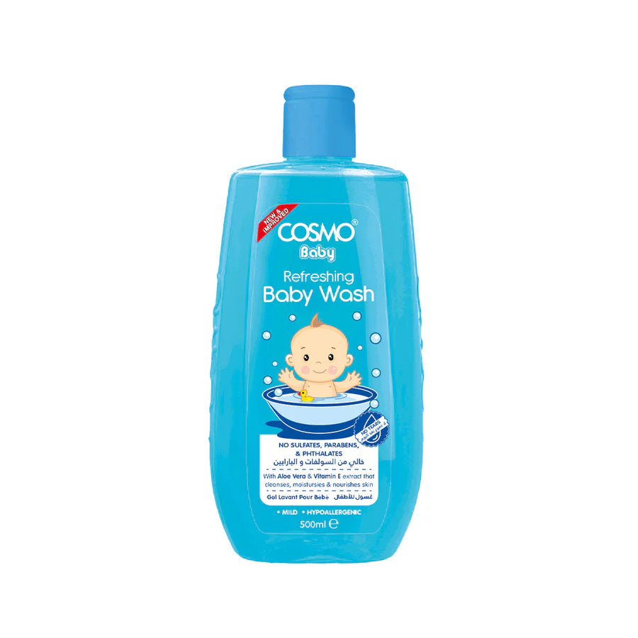 Cosmo Refreshing Baby Wash Pure & Refreshing Daily Baby Wash for Soft, Delicate Skin 500ml