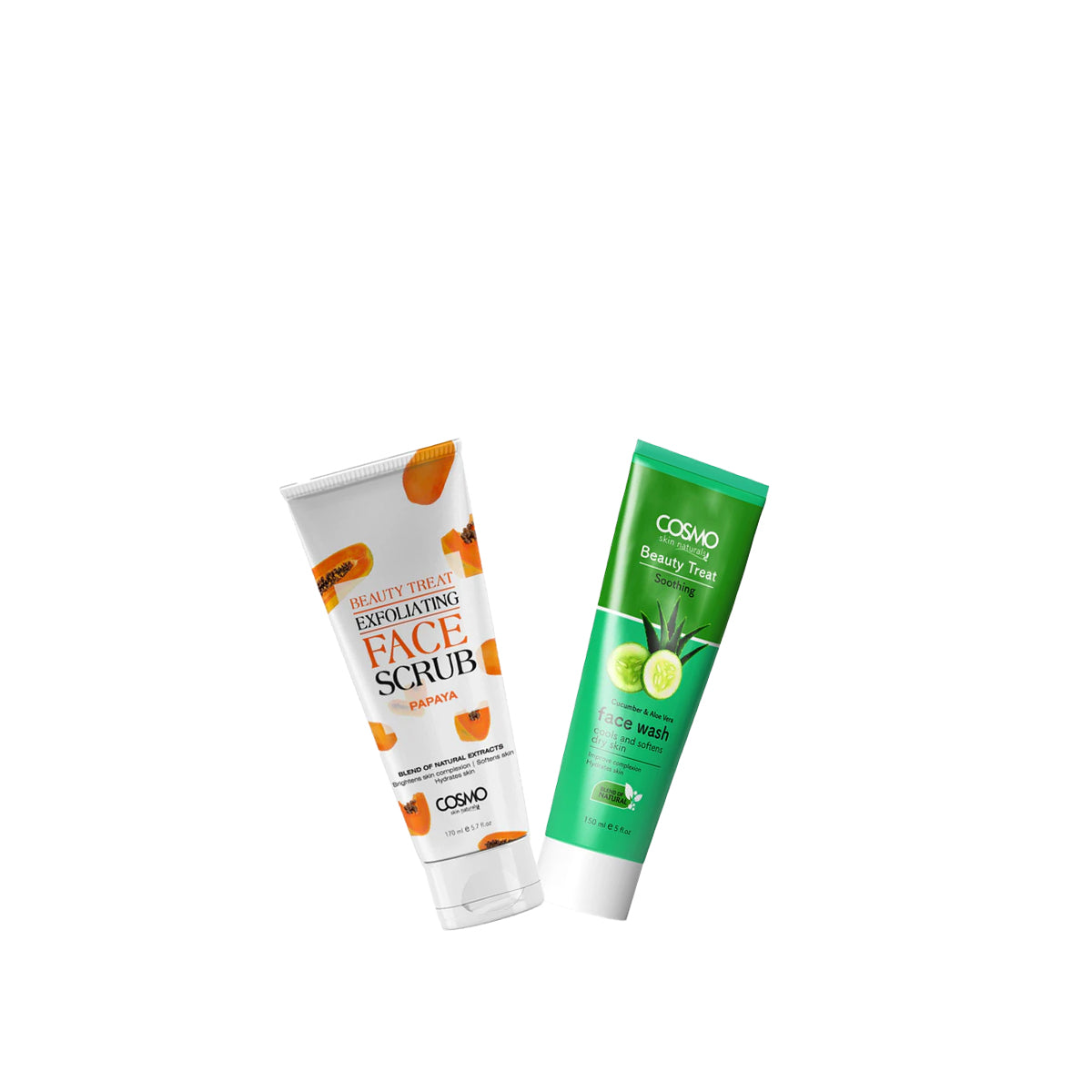 Cucumber & Aloe Vera Face Wash 150ml & Papaya Face Scrub 170ml