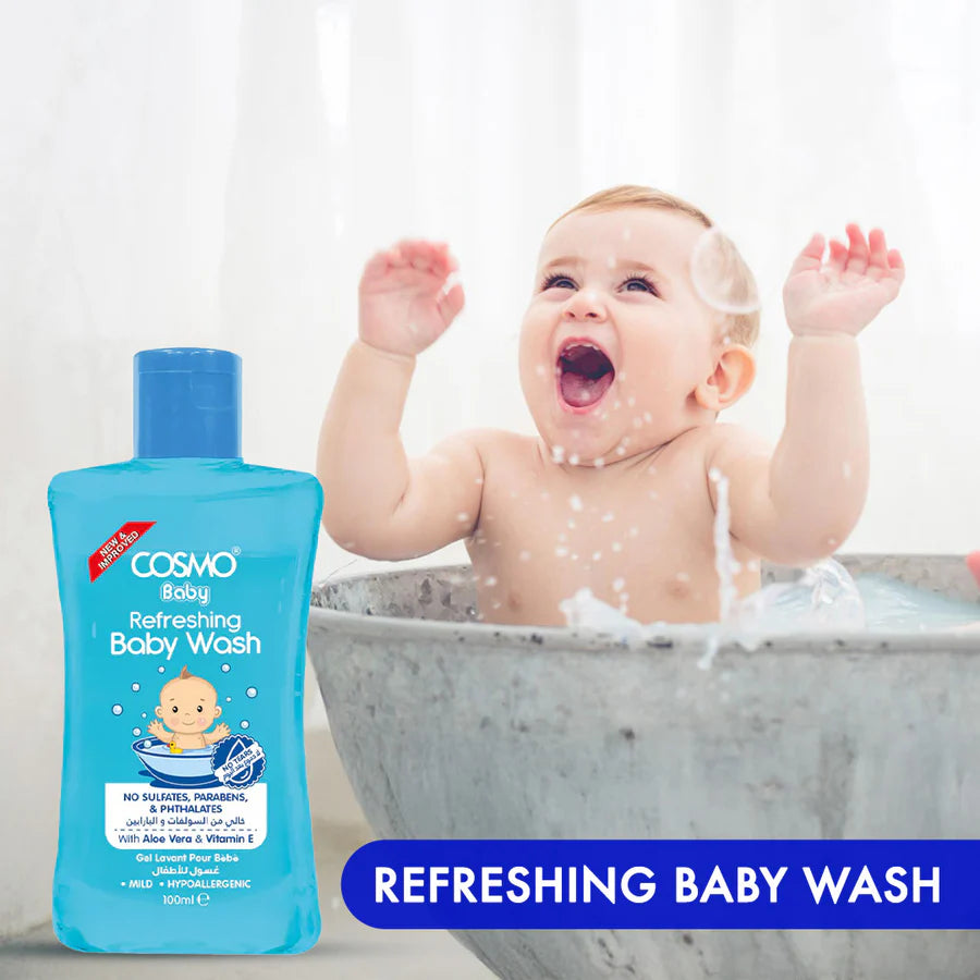 Cosmo Refreshing Baby Wash Pure & Refreshing Daily Baby Wash for Soft, Delicate Skin 500ml