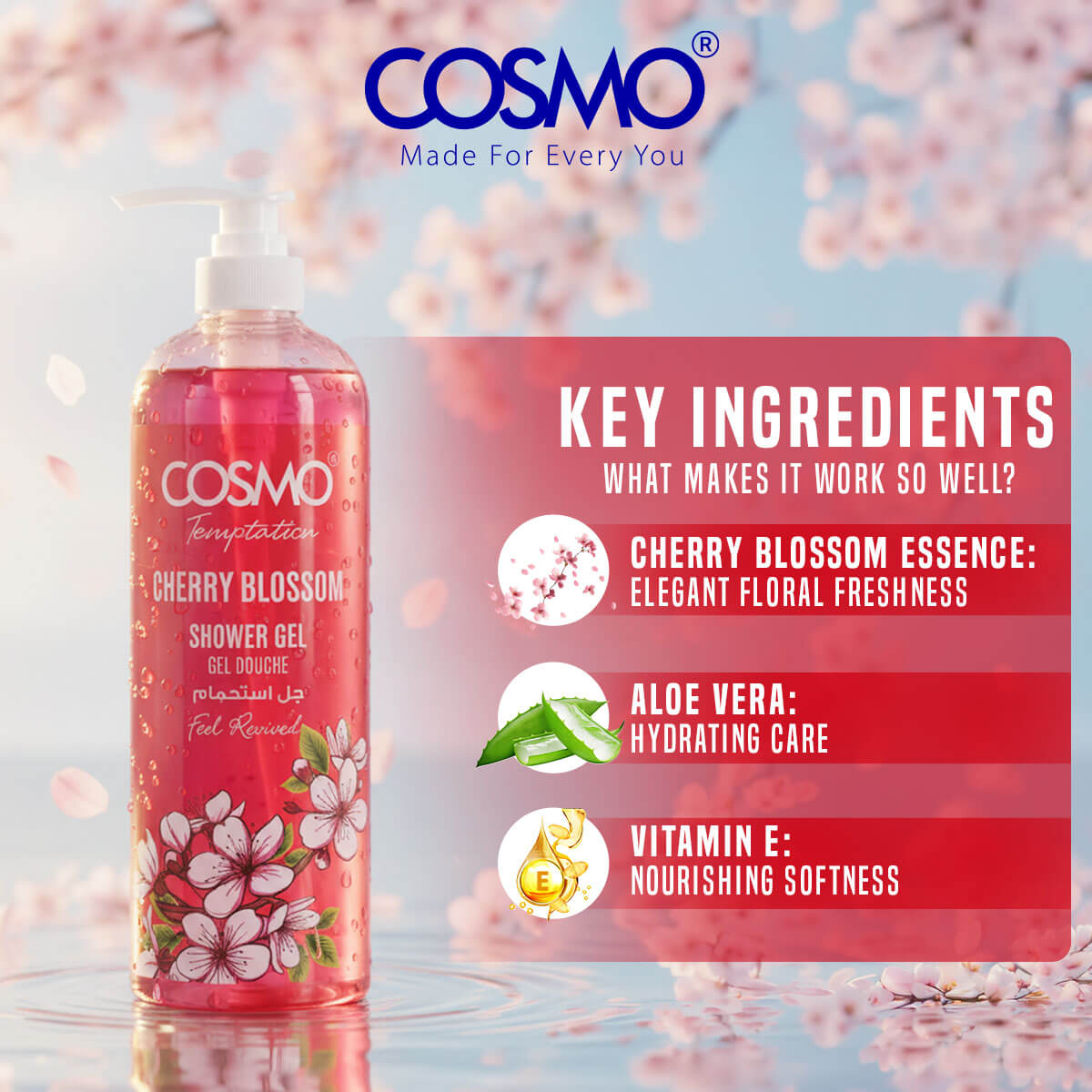 Temptation Shower Gel - Cherry Blossom