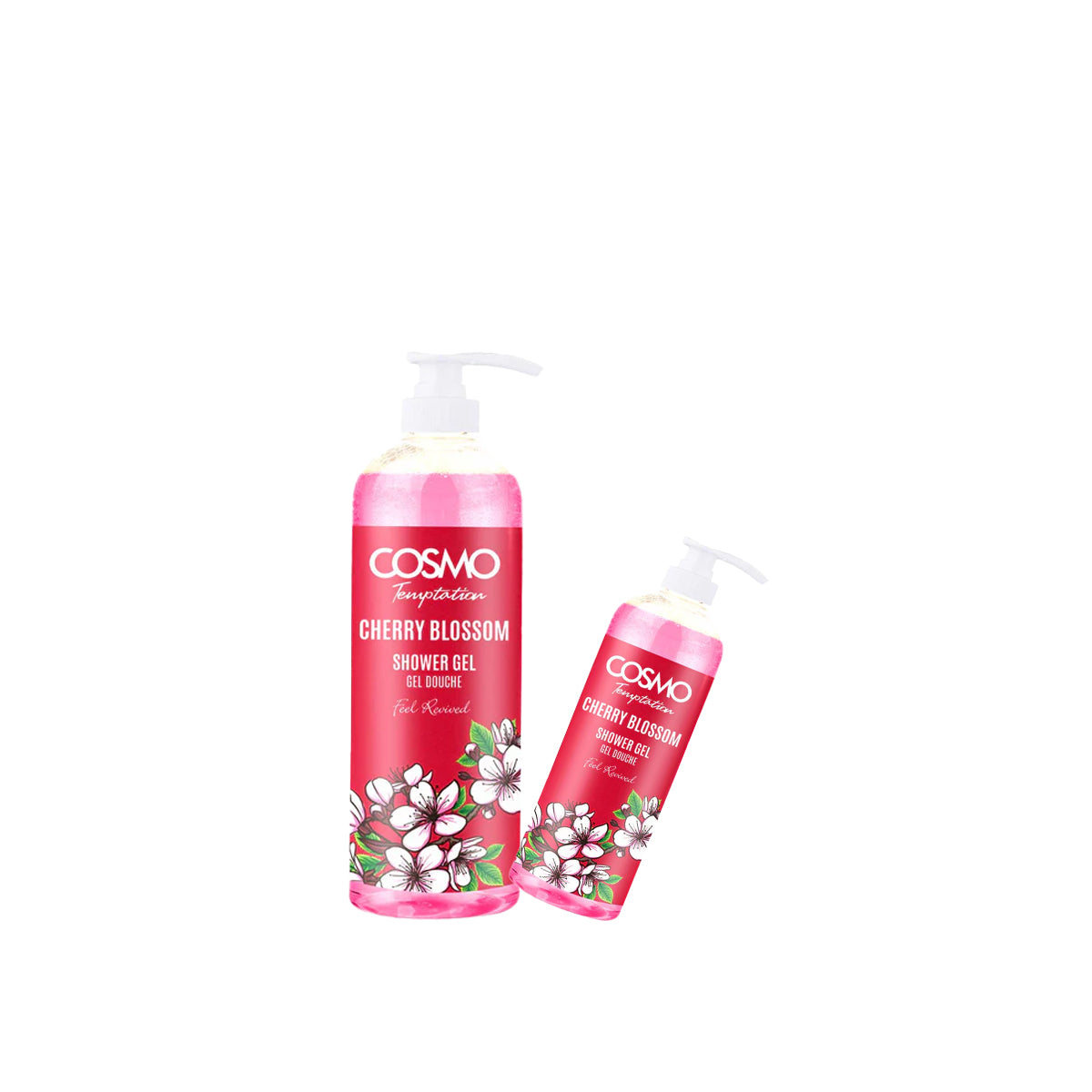 Temptation Shower Gel Cherry Blossom 1000ml & 480ml - Pack Of 2