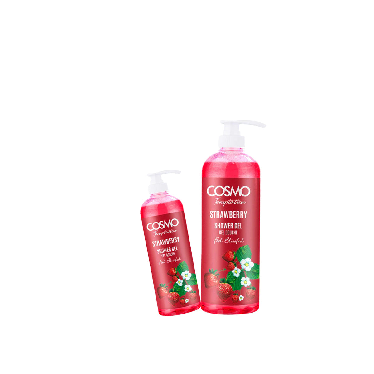 Temptation Shower Gel Strawberry 1000ml & 480ml - Pack Of 2
