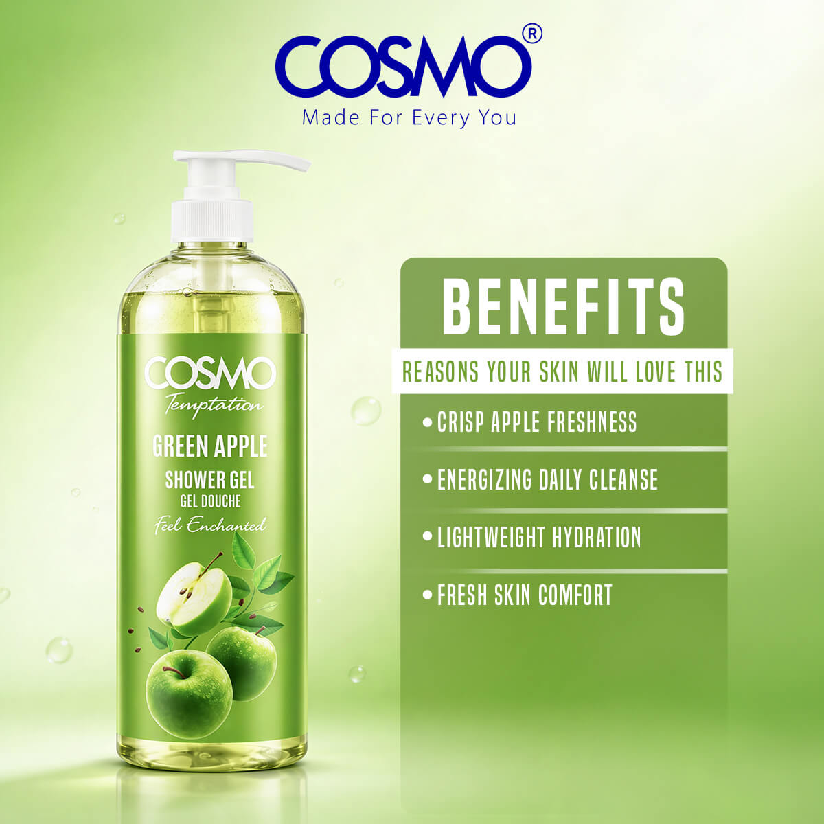 Temptation Shower Gel - Green Apple