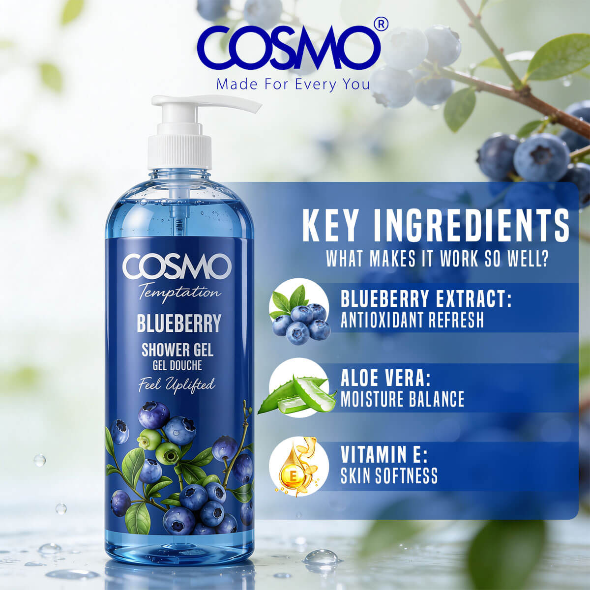Temptation Shower Gel - Blueberry