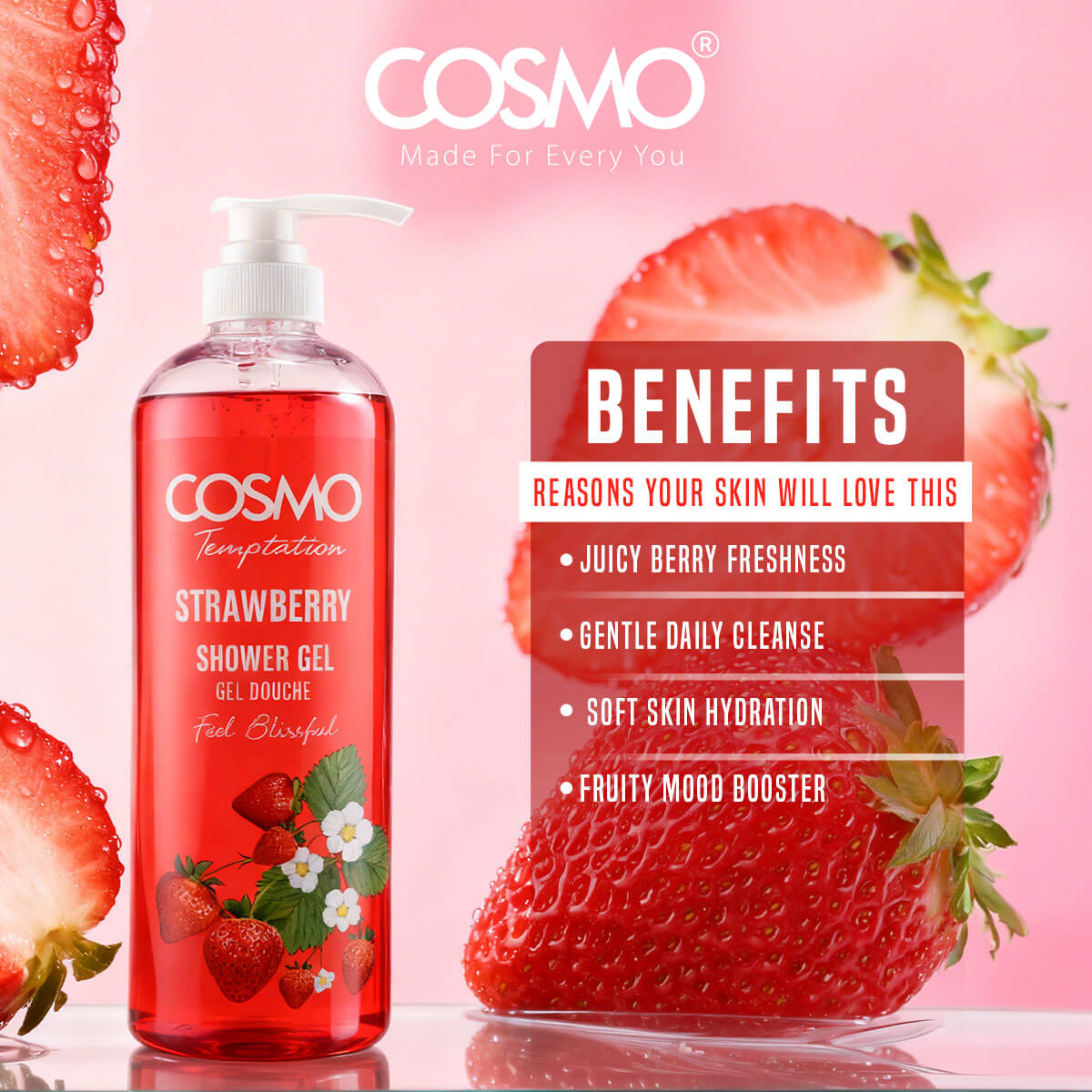 Temptation Shower Gel - Strawberry