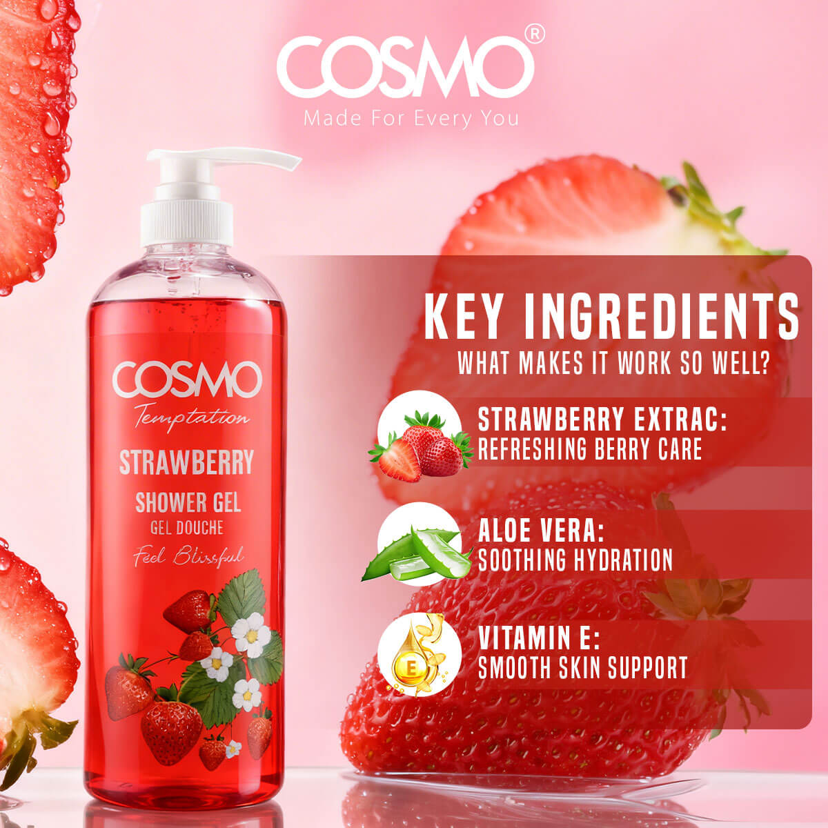 Temptation Shower Gel - Strawberry