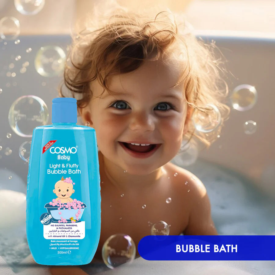 Cosmo Light & Fluffy Baby Bubble Bath Nourishing Foamy Bath for Little Ones 500ml