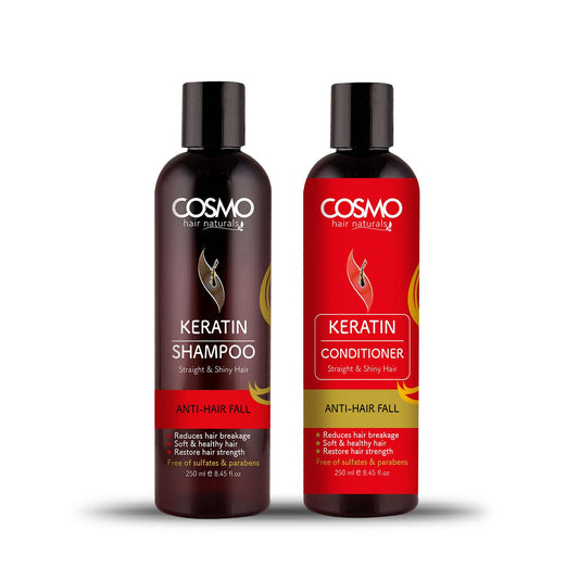 Keratin Shampoo & Conditioner For Straight & Shiny Hair - Daily Care 250Ml X 2