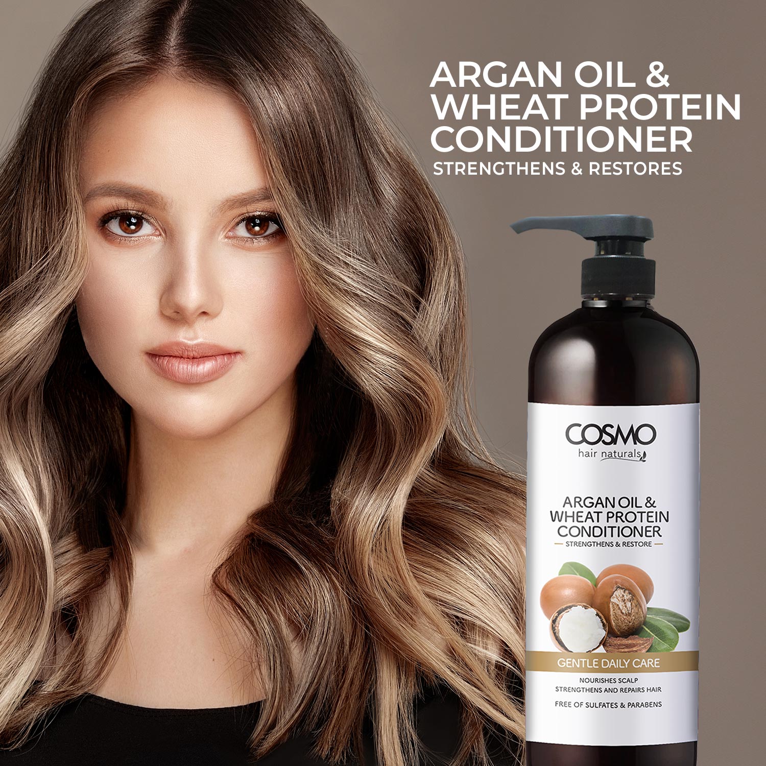 Gentle Daily Care - Argan Oil & Wheat Protein Conditioner – Cosmo ...