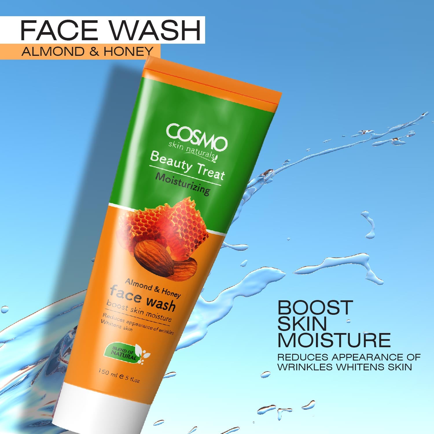 COSMO BEAUTY TREAT MOISTURIZING - ALMOND & HONEY FACE WASH