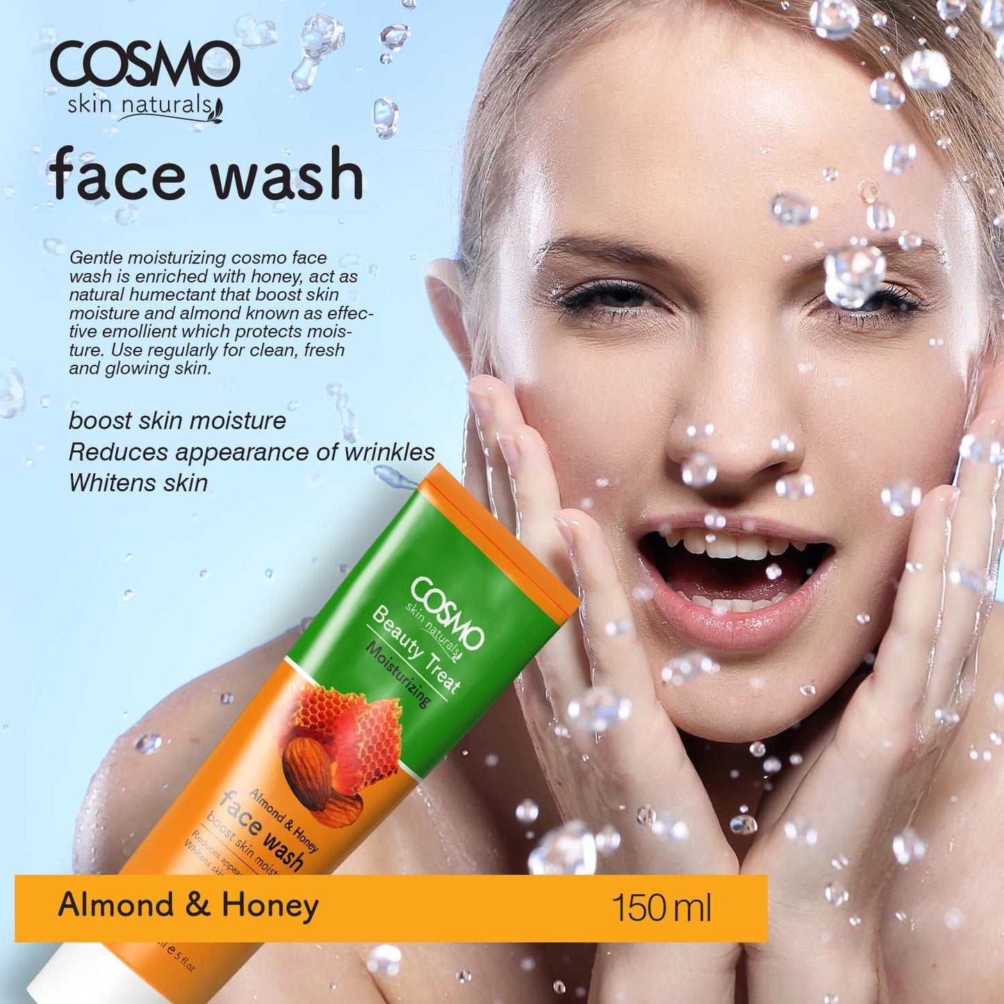 COSMO BEAUTY TREAT MOISTURIZING - ALMOND & HONEY FACE WASH