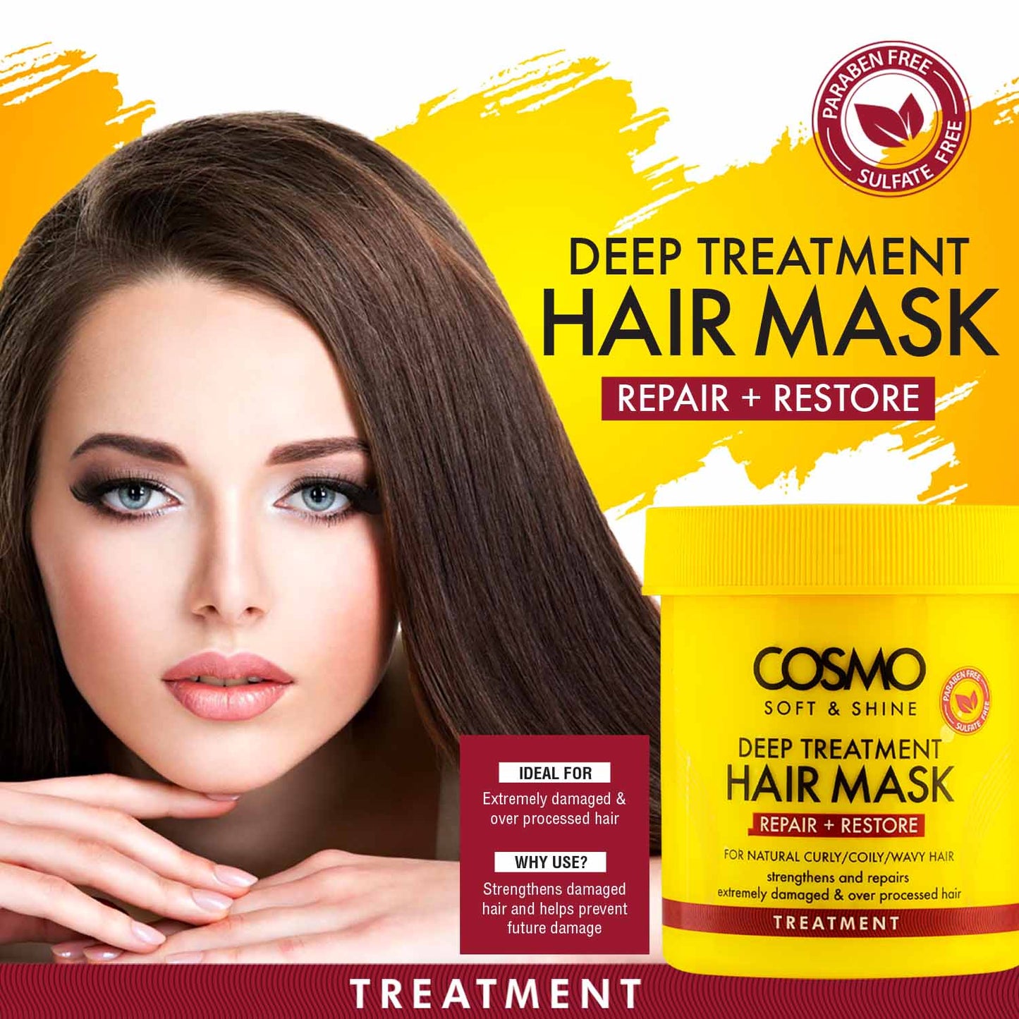 Cosmo Soft & Shine Deep Treatment Hair Mask Treatment  “ 450G