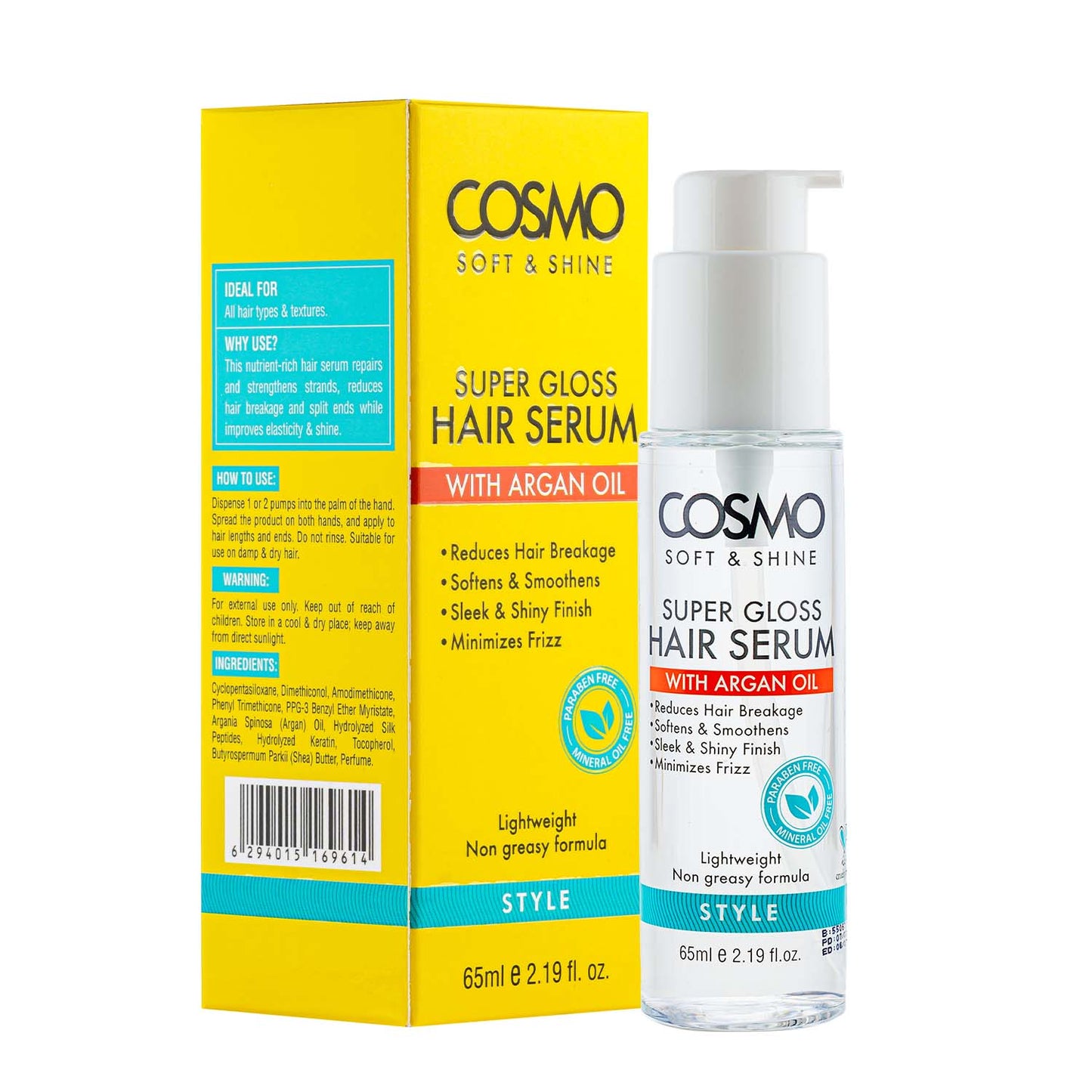 Cosmo Soft & Shine Super Gloss Hair Serum  Style - 65Ml