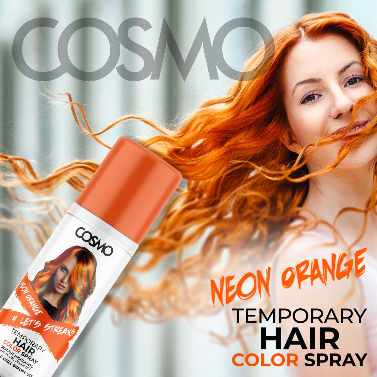 Neon Hair Colour Spray - Orange