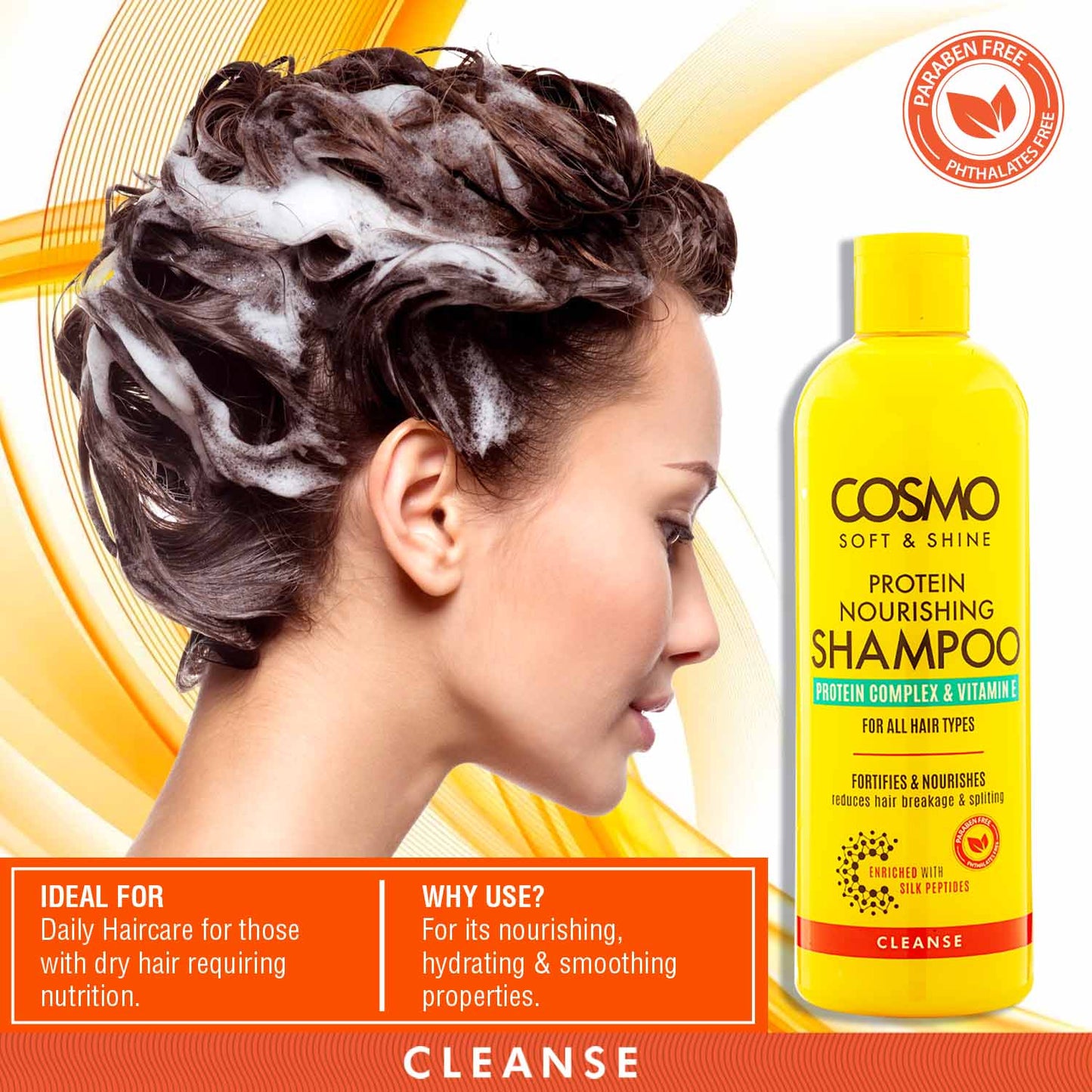 Cosmo Soft & Shine Protein Nourishing Shampoo  480Ml