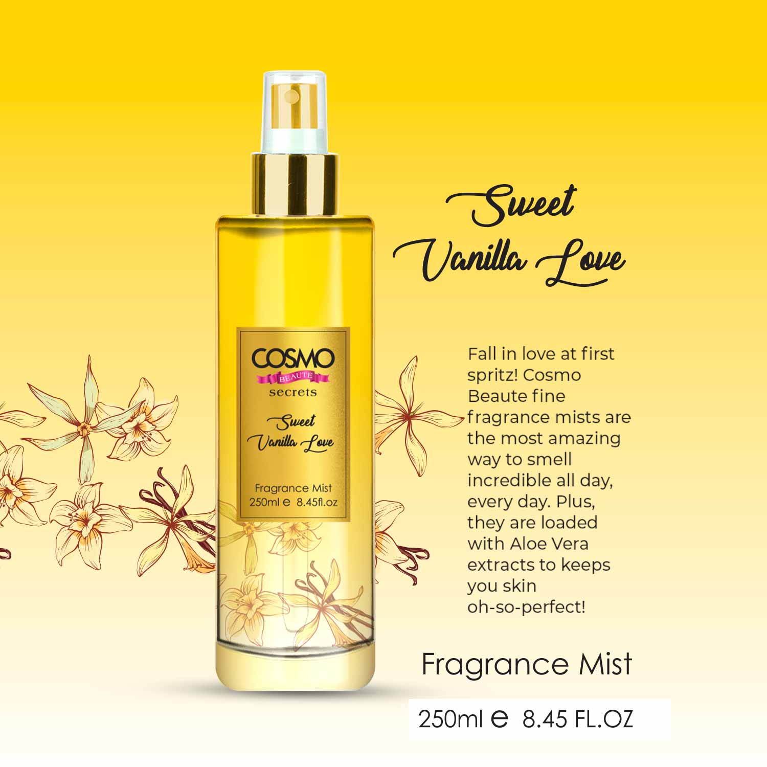 Sweet Vanilla Love Fragrance Mist Cosmo Cosmetics