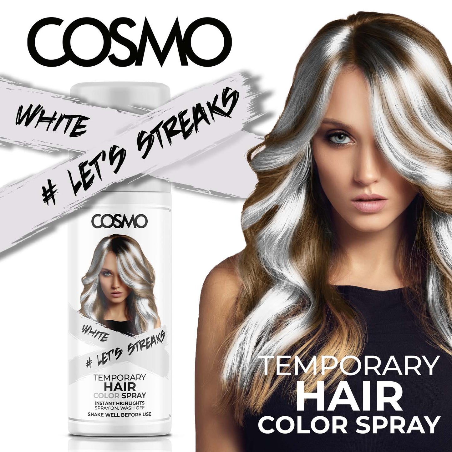 Neon Hair Colour Spray - White