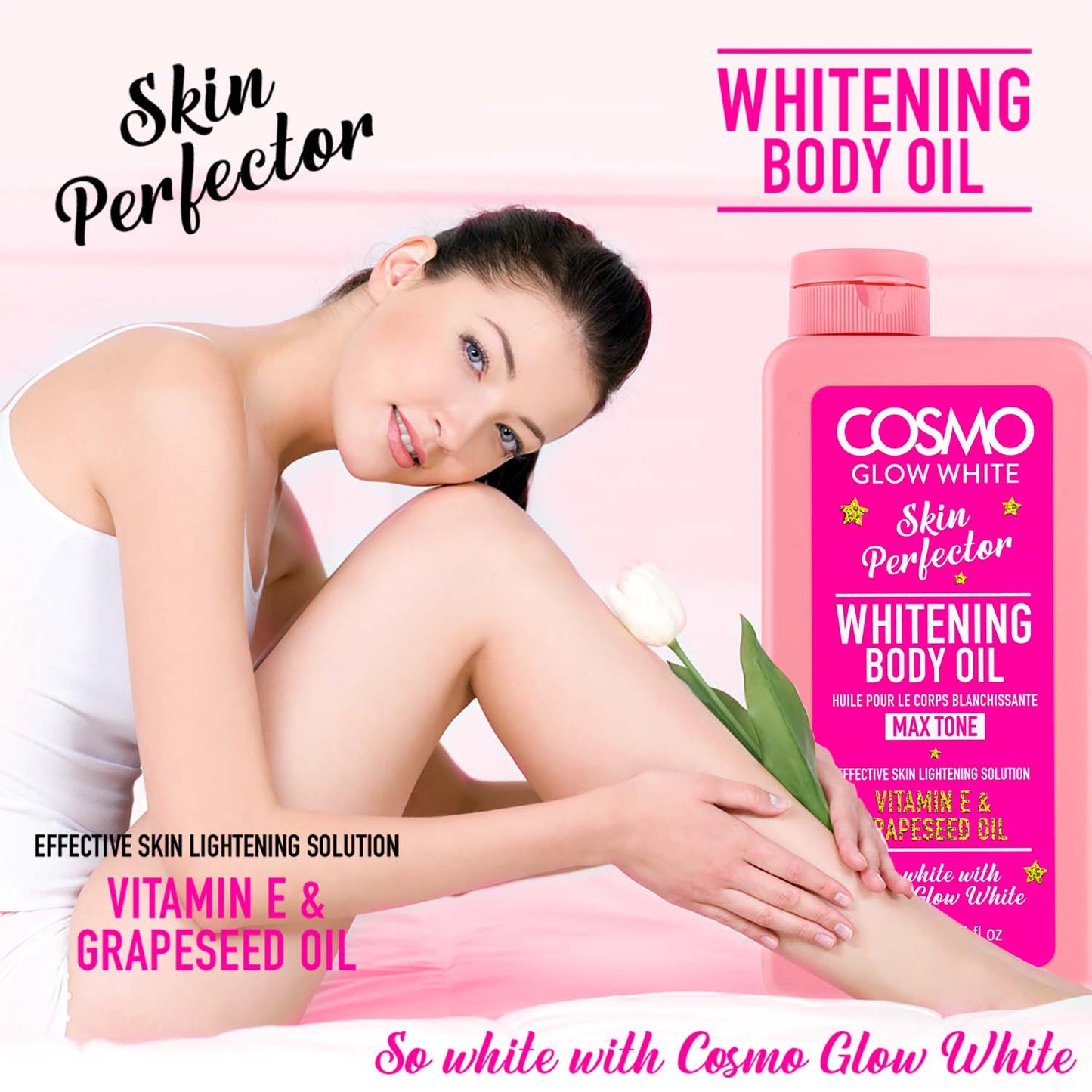 Cosmo Glow White - Whitening Body Oil - 250Ml