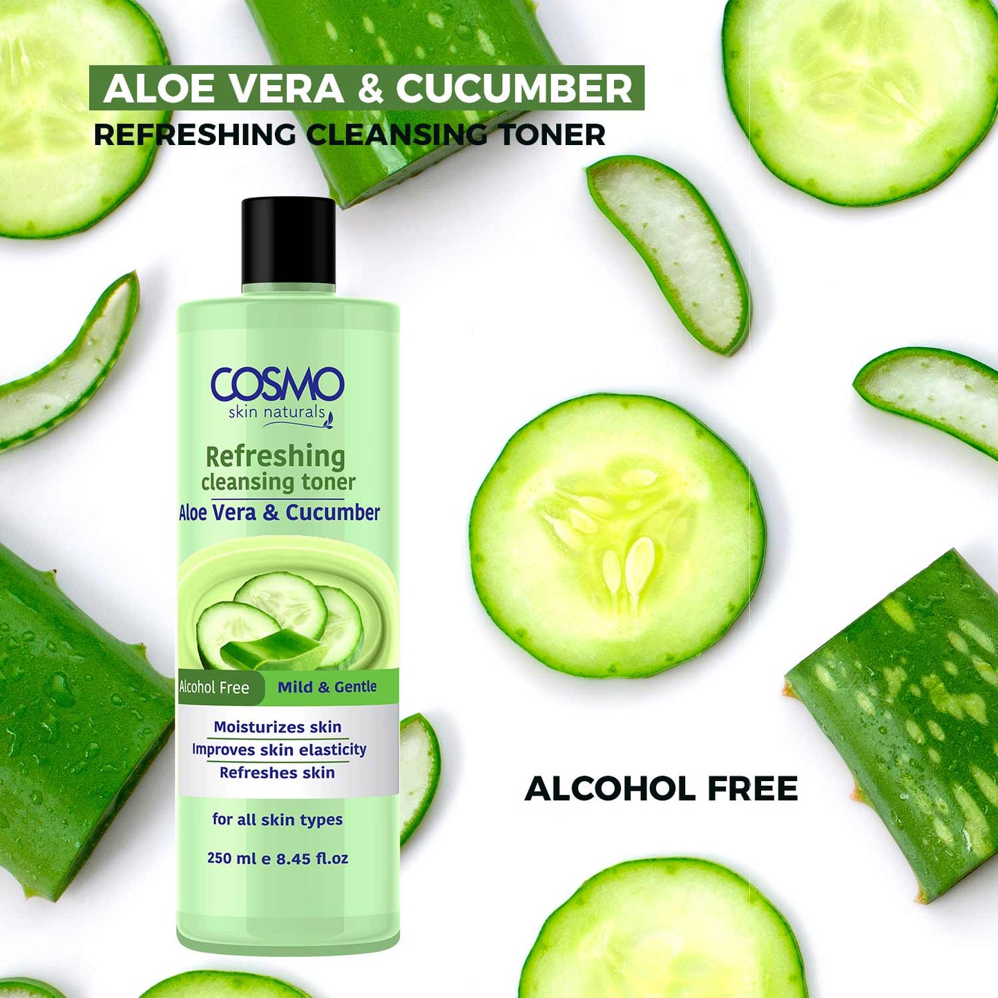 ALOE VERA & CUCUMBER - REFRESHING CLEANSING TONER