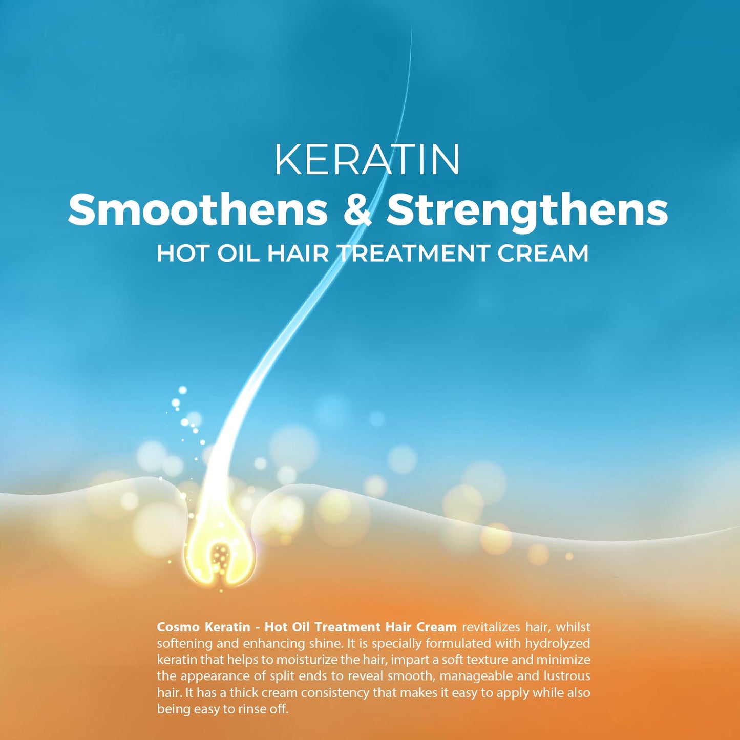 Keratin Hot Oil Hair Treatment Cream - Smoothens & Strengthens