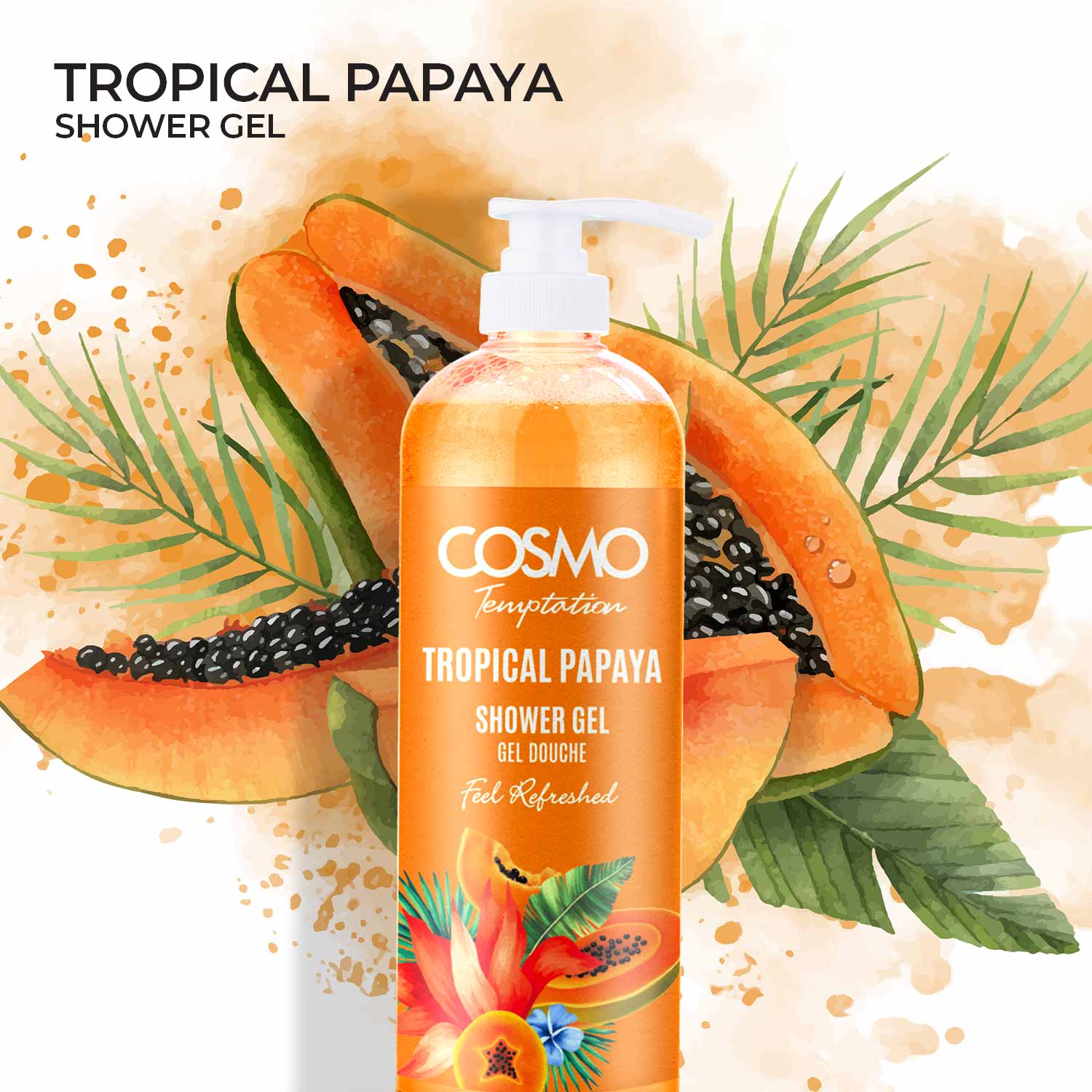 Showe G Temptation Shower Gel - Papaya – Cosmo Cosmetics India